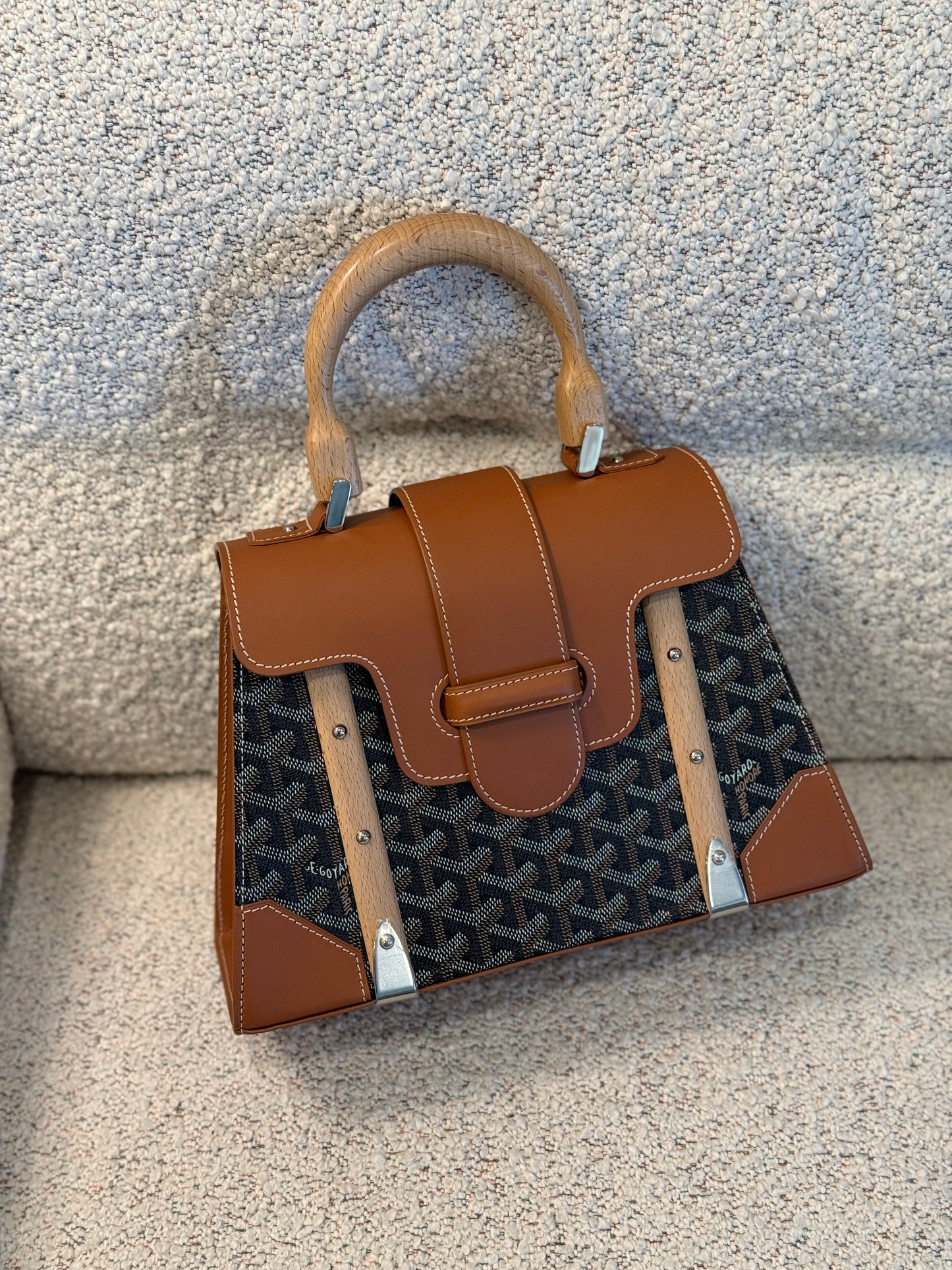 Goyard Caramel Saigon PM w/ Leather Strap Silver (Partial Payment)
