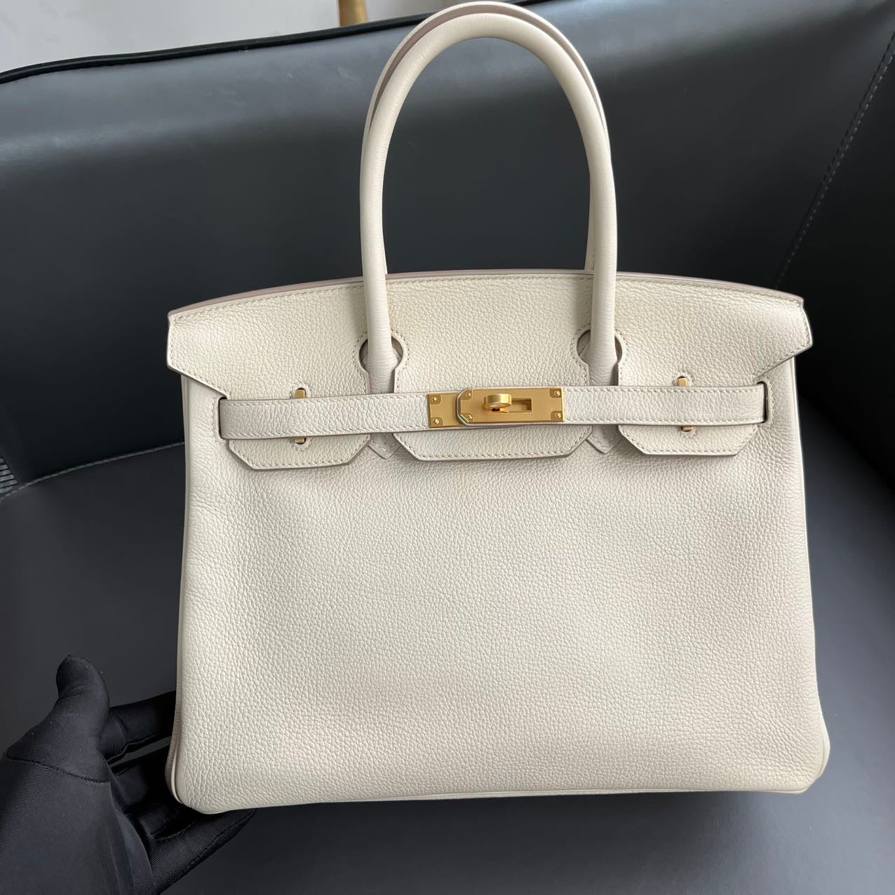 Hermes Birkin 30 Togo Craie Gold Hardware Stamp X