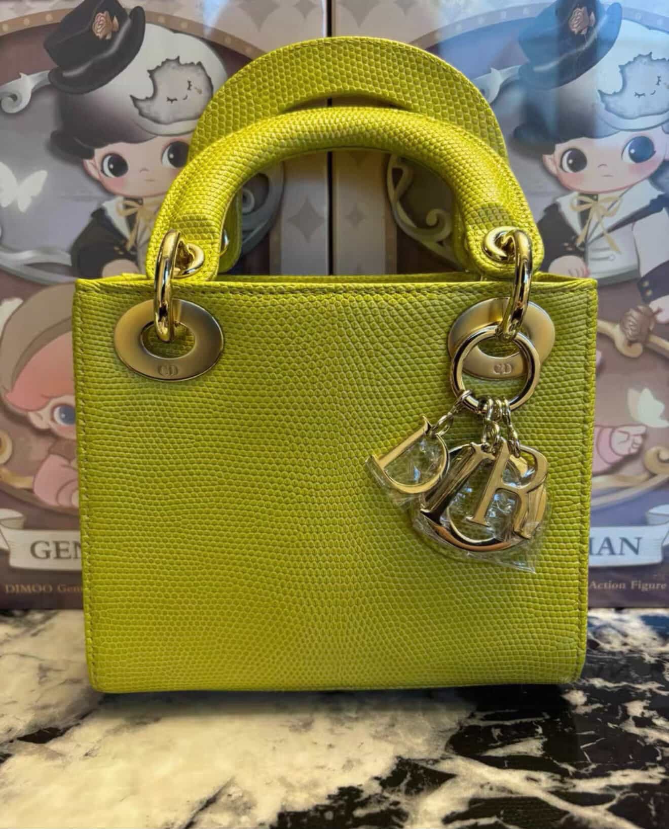 Dior Lizard Mini Lady w/ Chain Strap (Balance)