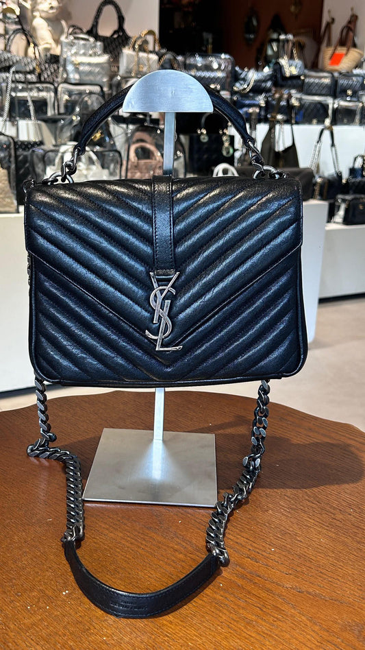 Yves Saint Laurent Black Medium College Bag
