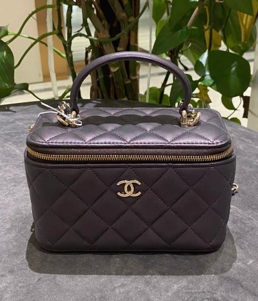 Chanel Iridescent Lambskin Long Vanity w/ Strap