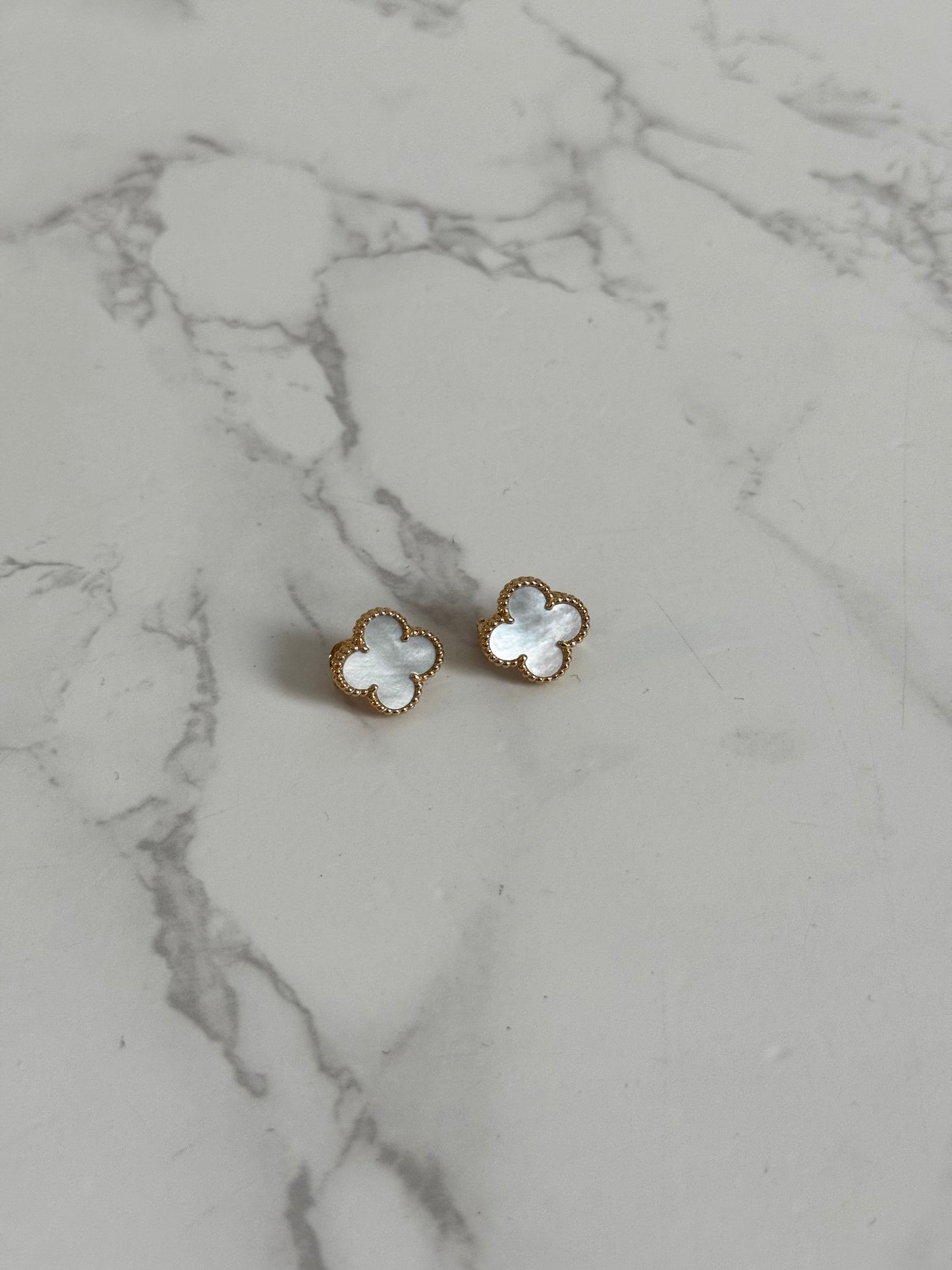 Van Cleef & Arpels Vintage Alhambra Mother Of Pearl Earrings