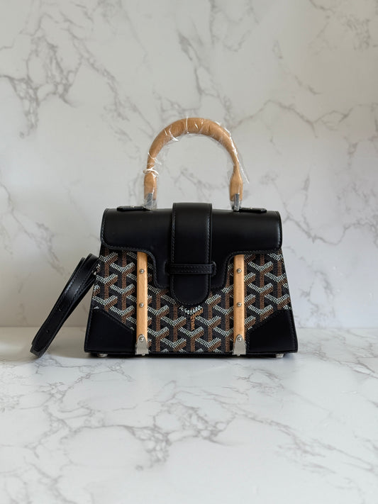 Goyard Black Mini Saigon w/ Leather Strap