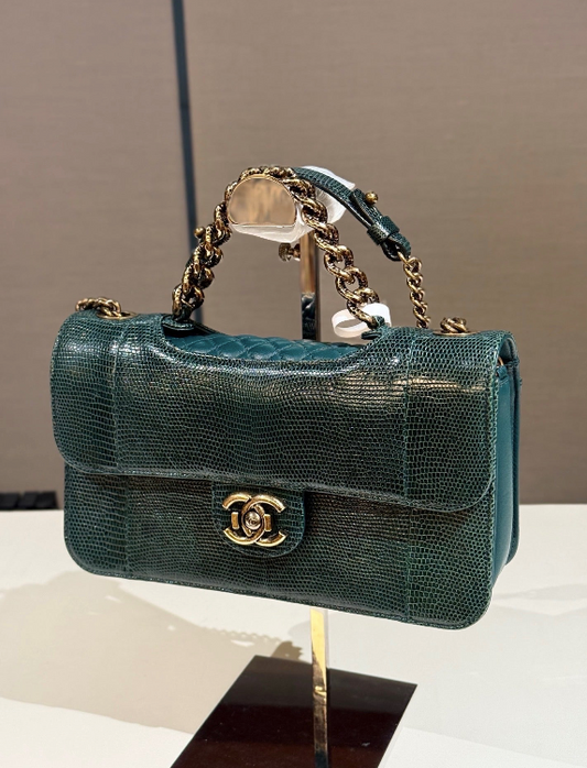 Chanel Green Lizard Medium Perfect Edge Flap Bag (Final Payment)