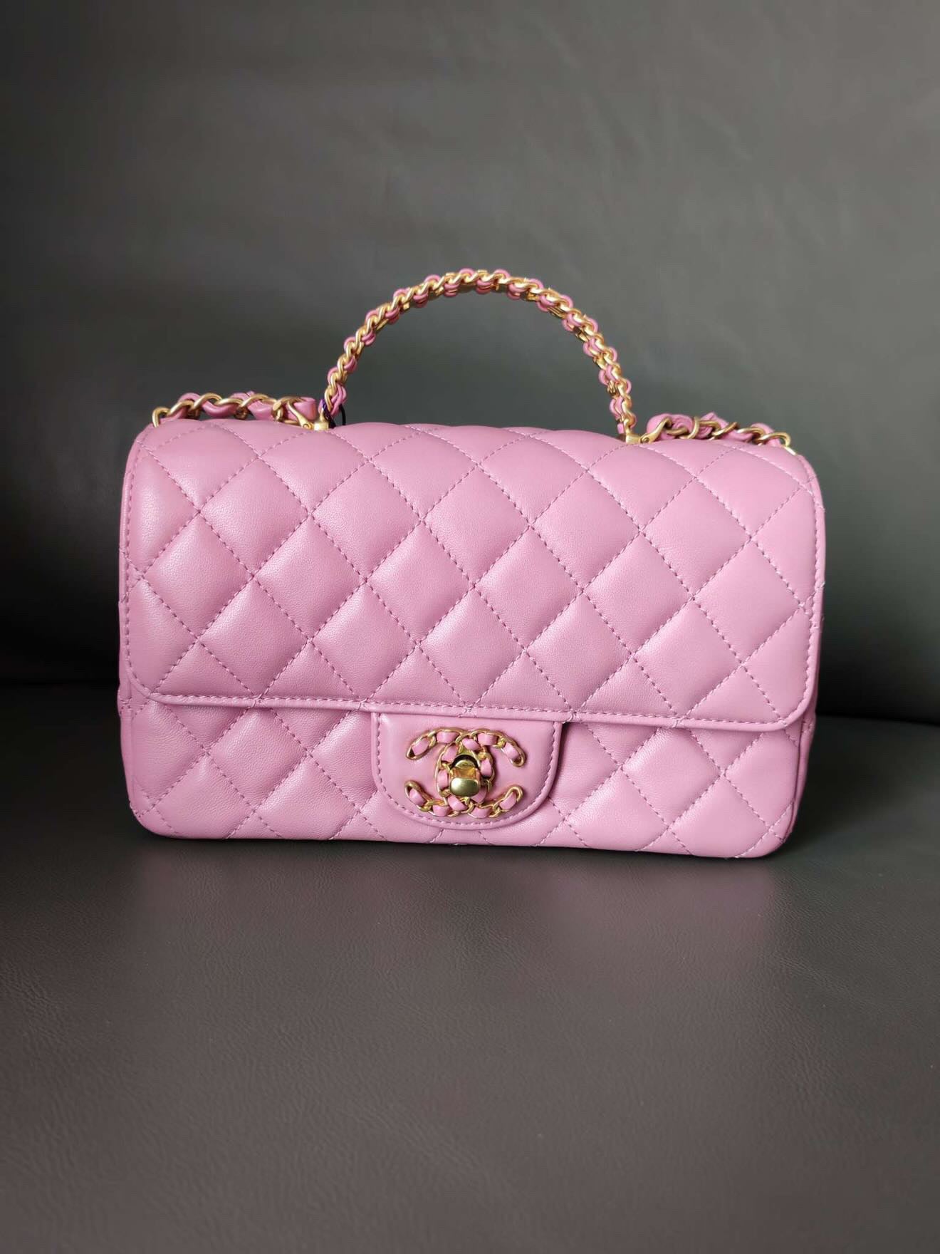 Chanel Pink Lambskin Mini Strass on Top Flap (Partial Payment)