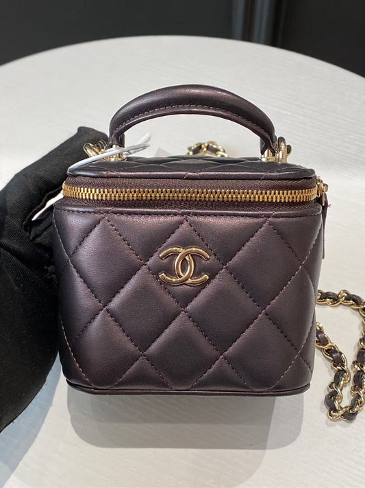 Chanel Iridescent Lambskin Mini Vanity w/ Gold Hardware
