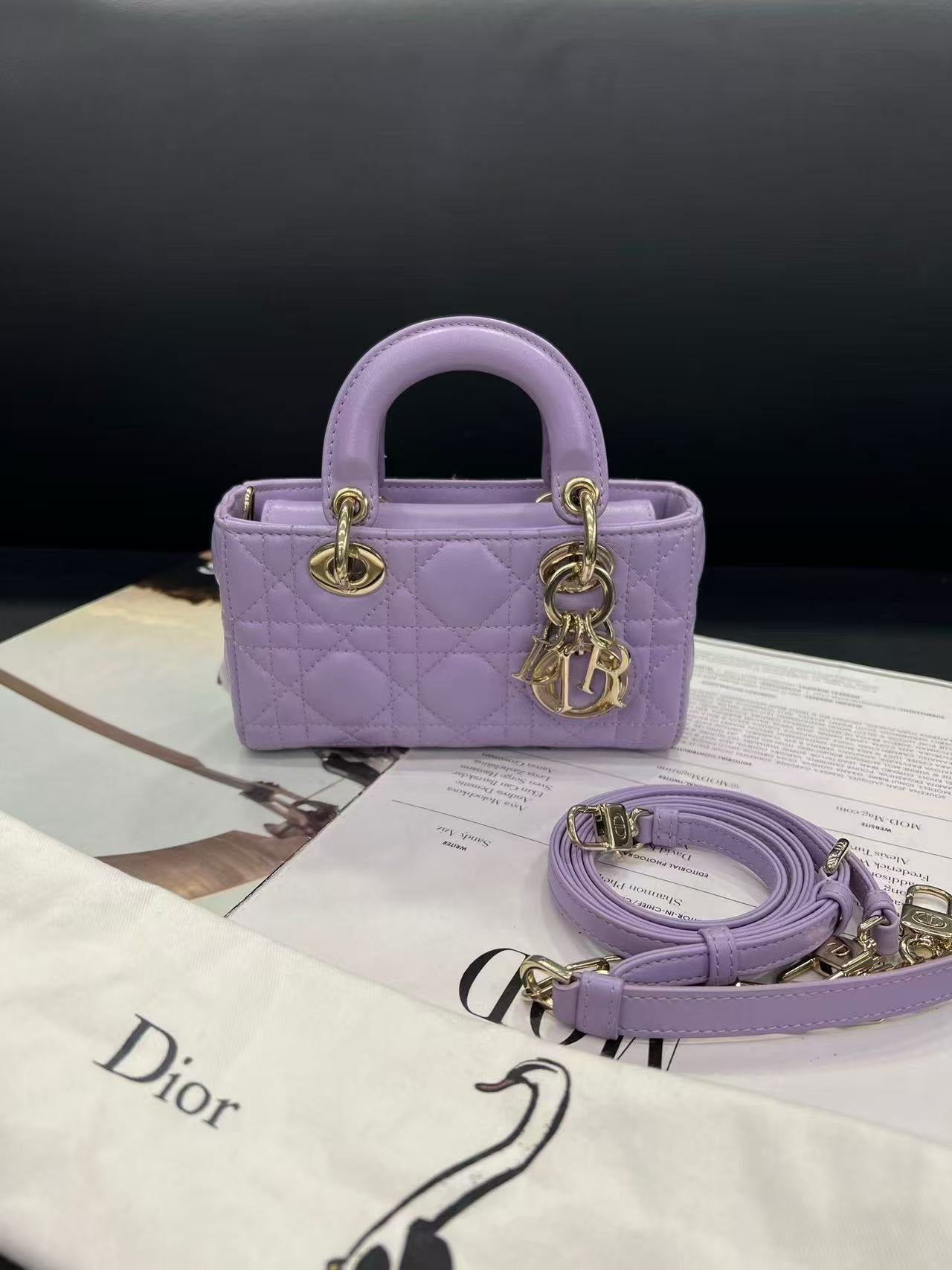 Dior Lavender Lambskin Micro D-Joy w/ Two Straps Champagne Gold Hardware (Deposit)