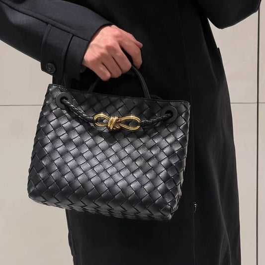 Bottega Venetta Black Andiamo Small w/ Gold Hardware