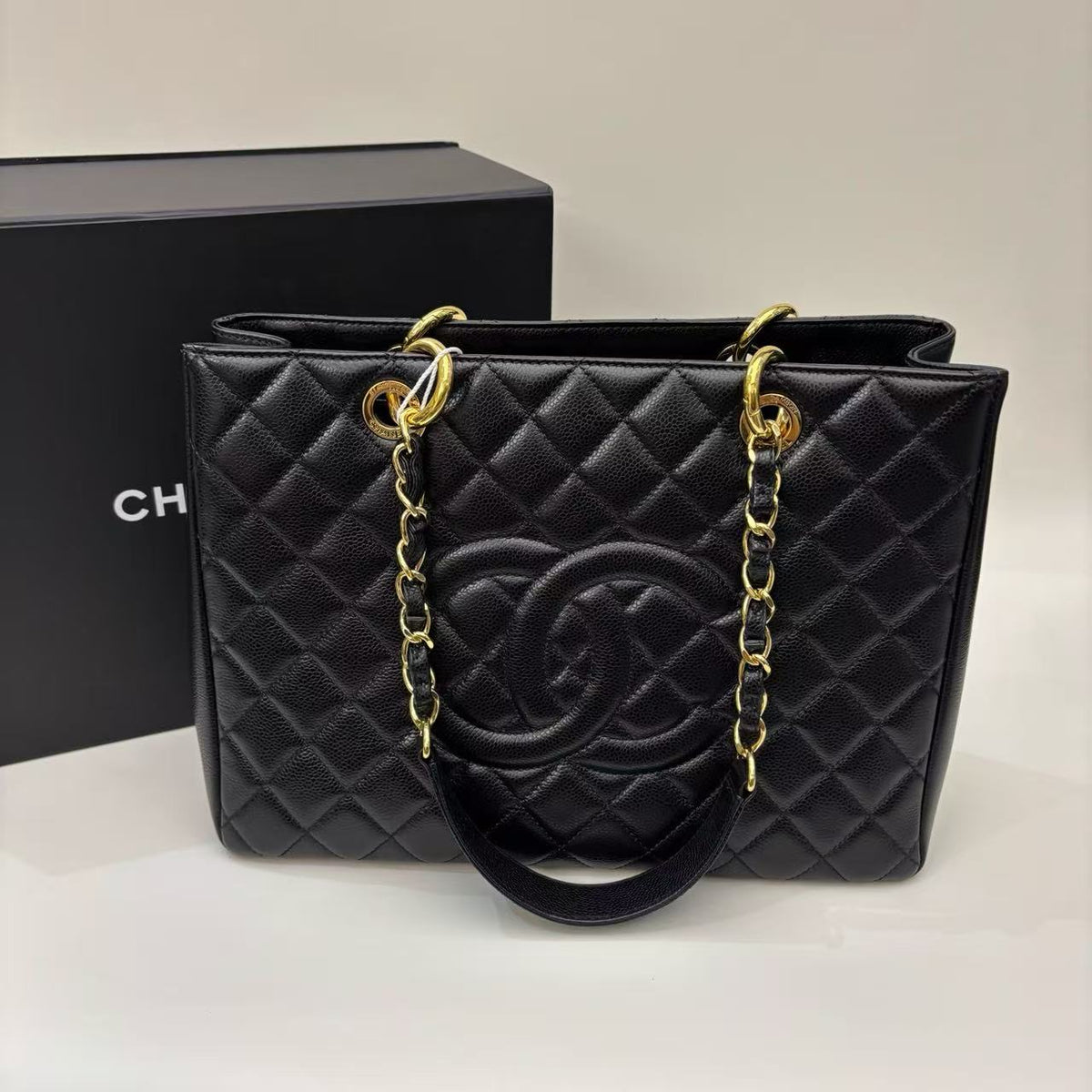 Chanel Black Caviar GST Gold Hardware