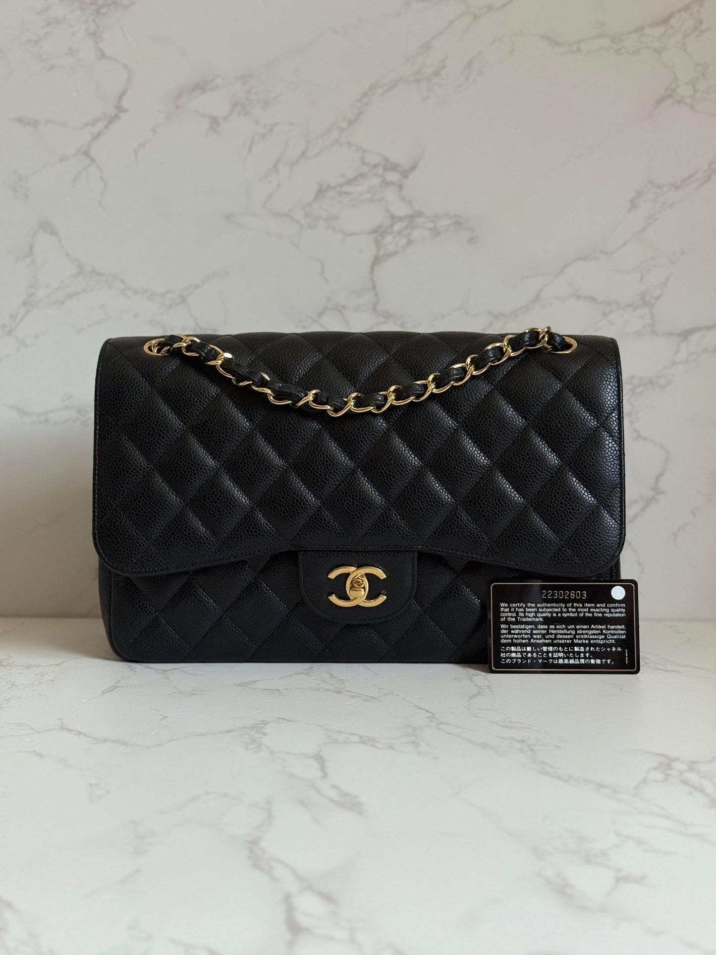 Chanel Black Caviar Jumbo Double Flap w/ Gold Hardware
